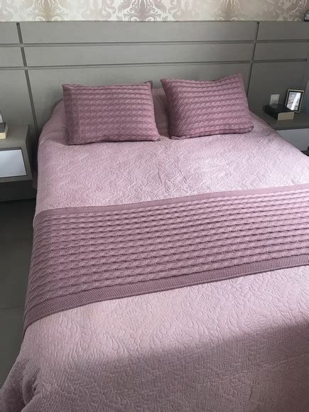 Kit Peseira Tric Rosa Luxo Tran A Para Cama Queen Capas