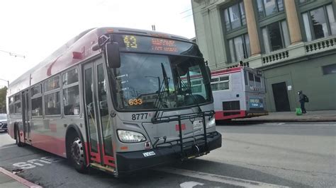 Sf Muni 2017 New Flyer Xde40 8777 On Route 43 Masonic Youtube