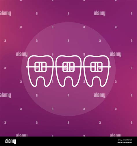 Braces And Teeth Line Icon Vector Stock Vector Image And Art Alamy