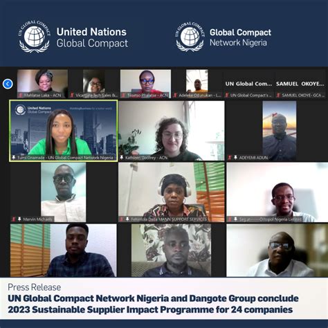 Un Global Compact Network Nigeria And Dangote Group Conclude 2023