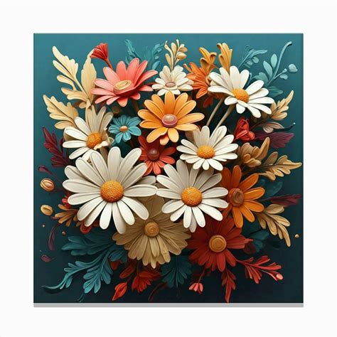 3d Flower Bouquet Canvas Print By Balram Giri Fy