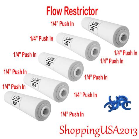 Water Filter Flow Restrictor Connector Quick Connect Push In 1 4 300