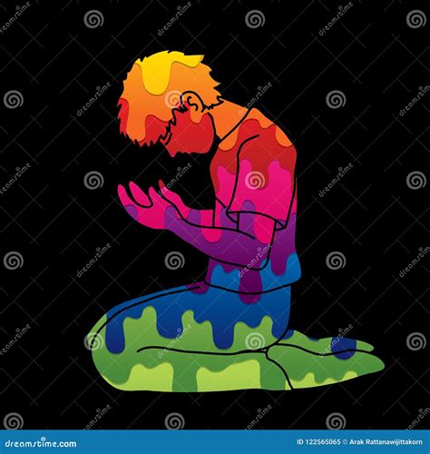 Prayer, Christian Praying Cartoon Graphic Vector Stock Vector ...