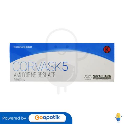 CORVASK 5 MG BOX 100 TABLET Kegunaan Efek Samping Dosis Dan Aturan