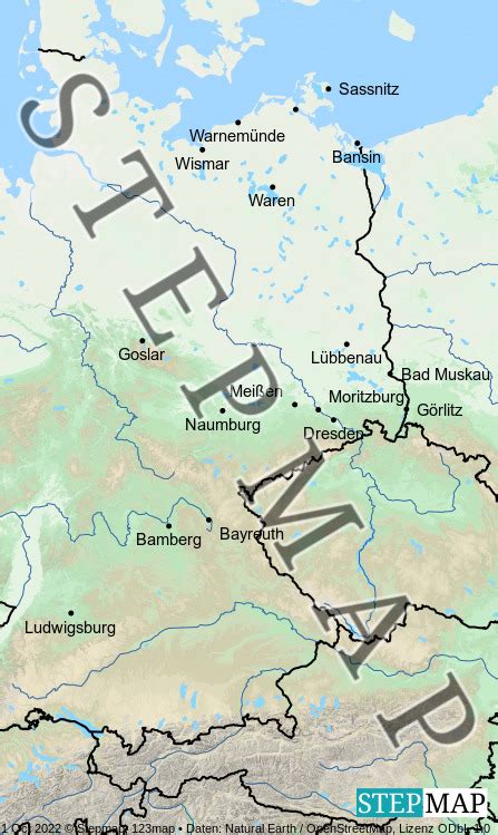 StepMap Deutschland Osten Landkarte für Europa