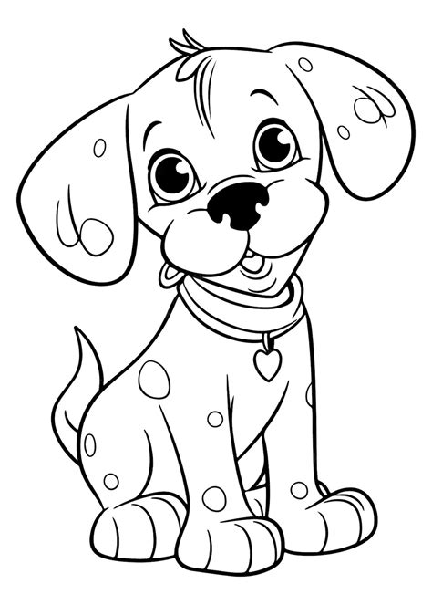 Coloriage Chien Facile à Colorier Dessin à Imprimer