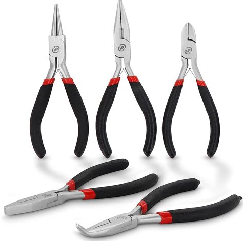 Premium Needle Nose Pliers Set 5pcs Anti Slip Comfort Grip Small Pliers Set Round Nose