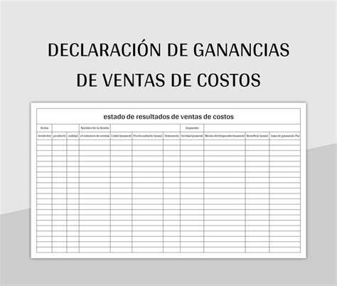 Plantilla De Excel Gr Fico De Estructura De Ganancias De Ventas