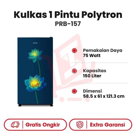 Kulkas 1 Pintu Polytron PRB 157 Topsell Indonesia