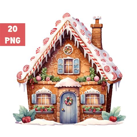 Aquarell Lebkuchenhaus Clipart PNG Weihnachtscliparts Etsy De