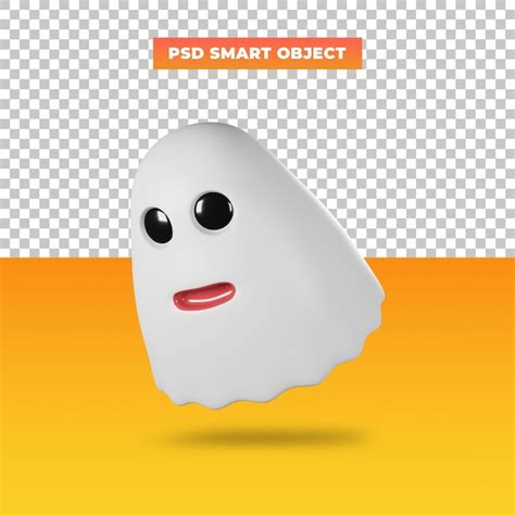 Premium Psd Halloween Smiley Ghost 3d Illustration