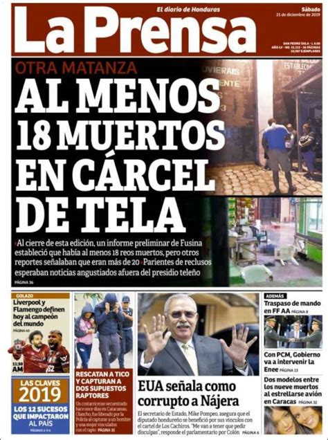 Periódico La Prensa Honduras Periódicos De Honduras Edición De