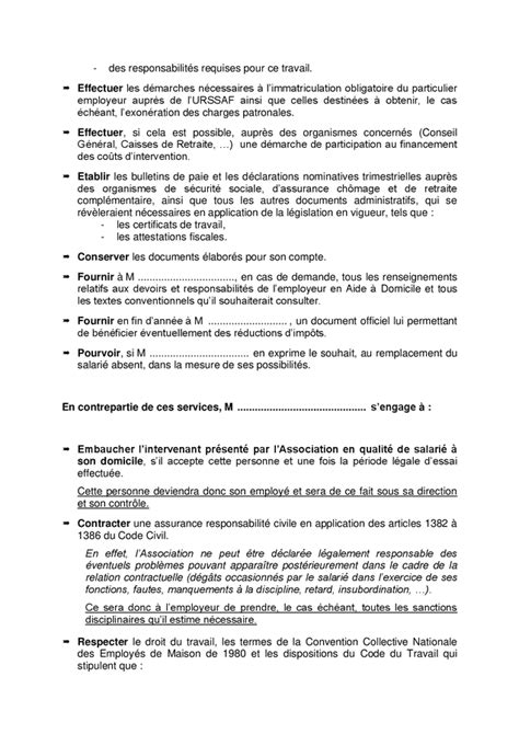 Modele De Contrat De Mandat L Aide Domicile Doc Pdf Page Sur