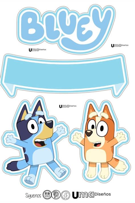 Kit de cumpleaños Bluey y Bingo para imprimir personalizado