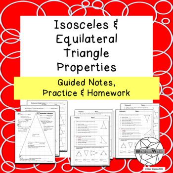 Isosceles And Equilateral Triangles Guided Notes Practice Homework