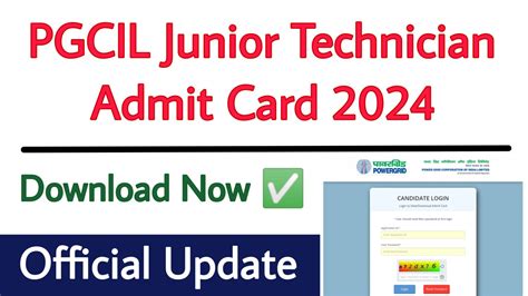 Pgcil Junior Technician Admit Card Iti Education