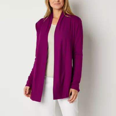 Liz Claiborne Womens Long Sleeve Open Front Cardigan Jcpenney