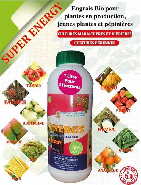 Engrais Foliaire Biologique Super Energy Litre Toutes Les Cultures