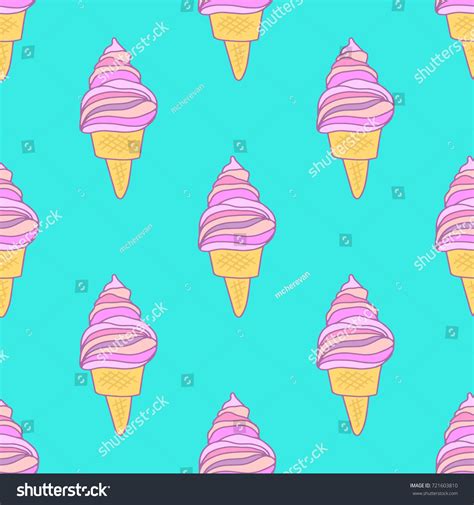 Cute Pink Ice Cream Cones Seamless Stock Vector Royalty Free