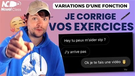 Je Corrige Vos Exercices Tableau De Variations D Une Fonction