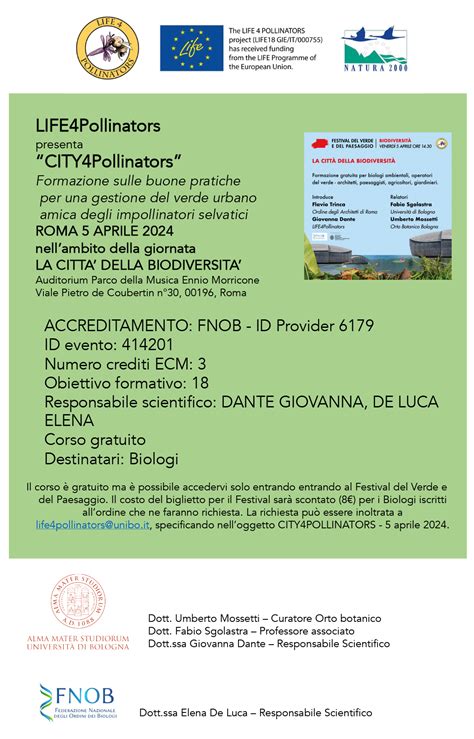 Il Aprile A Roma L Evento Ecm City Pollinators Formazione Sulle