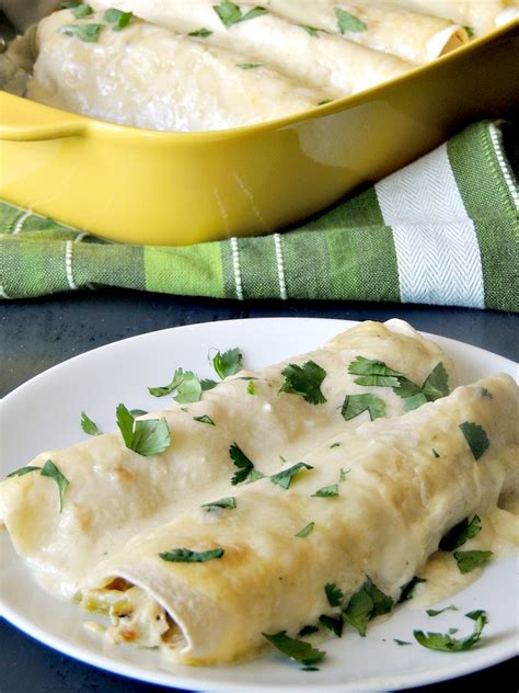 Easy Creamy Green Chile Chicken Enchiladas Bobbi S Kozy Kitchen