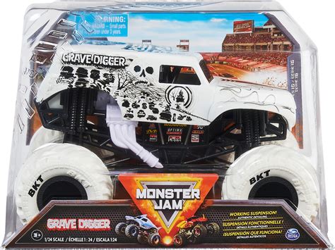 Monster Jam Official 164 Scale Diecast 2 Pack Monster Truck And Race Car Grave