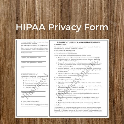 Hipaa Privacy Notice And Acknowledgement Form Protect Your Patients