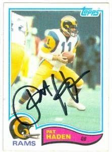 Pat Haden Autographed Football Card Los Angeles Rams