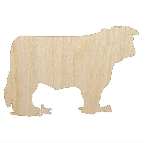 Hereford Cow Solid Wood Shape Unfinished Piece Cutout Craft Diy