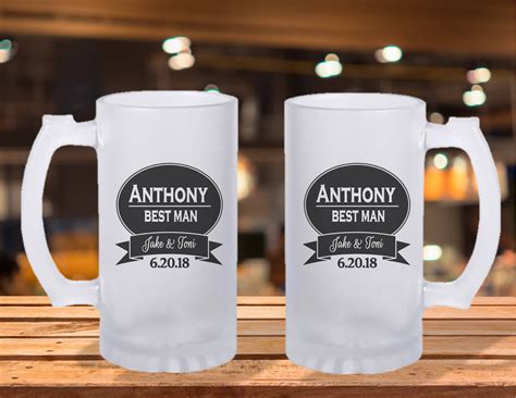 Frosted Stein Mug Groomsman Gift Ideas Groomsman Beer Mug Wedding