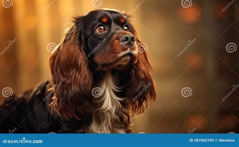 Adorable Cavalier King Charles Spaniel Dog Ai Generated Stock