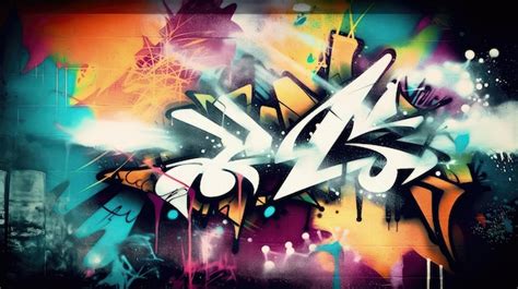 Abstract Graffiti Background With Bold Expressive Strokes And Splatters Of Spray Paint That