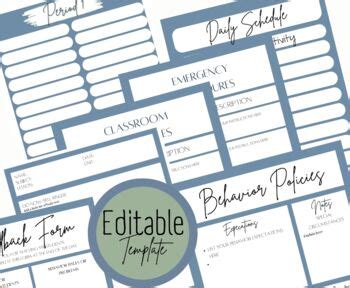 Editable Substitute Binder For Middle School Customize And Print Sub