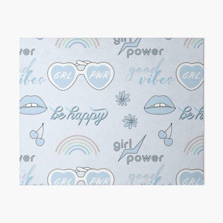 Light Blue Sticker Pack Collection Of Hand Drawn Images And Text For