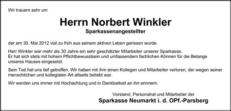 Traueranzeigen Von Norbert Winkler Trauer Nn De