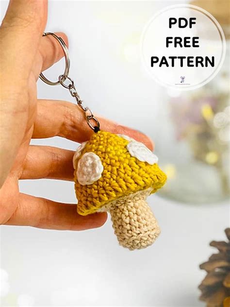 Crochet Mushroom Keychain PDF Amigurumi Free Pattern 500 PDF Passo A