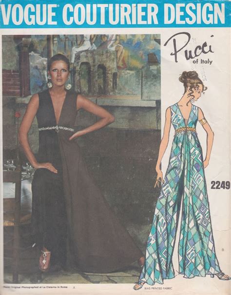 Vogue Couturier Design 2249 Vintage Designer Sewing Pattern By Pucci