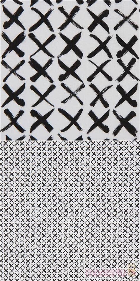 White Cotton Fabric With Black Crosses Material Algod N Tipo De