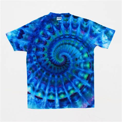 Underwater Colors Blue Sea Spiral Shirt Gentle Tie Dye Ice Dye Tshirt