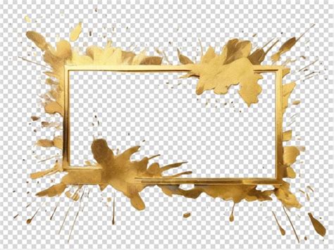 Premium PSD Gold Sparkle Splatter Border Gold Foil Frame Png