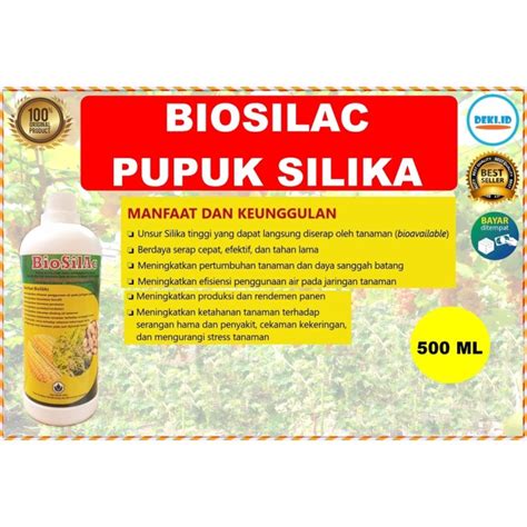 Pupuk Silika Cair Murni Biosilac Ml Silica Tanaman Buah Sayur Hias