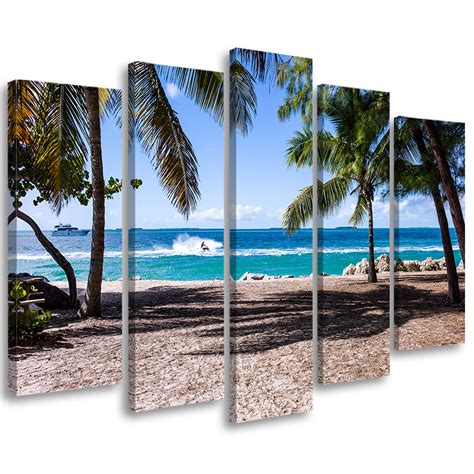 Leinwandbild 5 Teilig Tropischer Strand Palmen Wall Art De