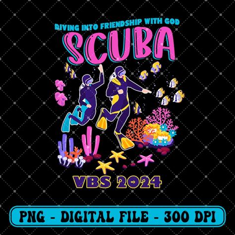 Vacation Bible School Png Scuba 2024 Digital Download Bible Verse Png Diving Into Friend With