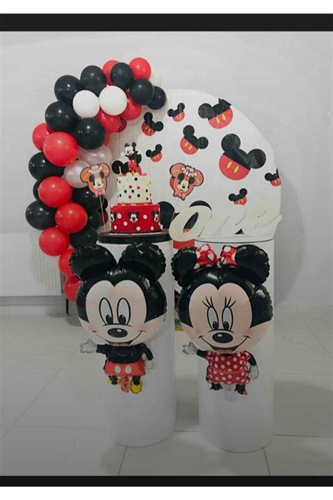 MINNIE MOUSE Minnie Mause Ve Mickey Mause Set Büyük Boy Folyo Balon