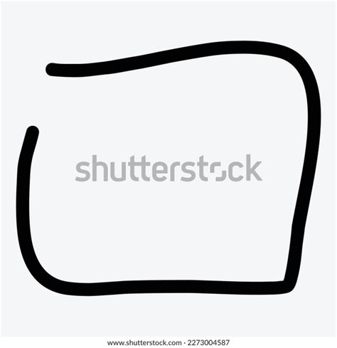 Black White Hand Drawn Frame Outline Stock Vector (Royalty Free ...