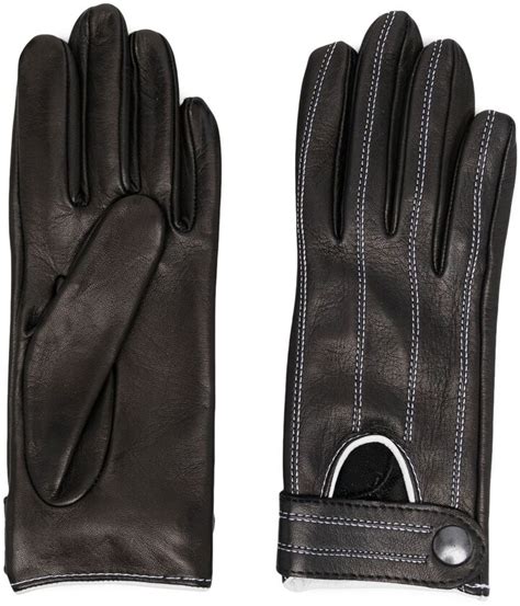 Manokhi Stitch Detail Leather Gloves Shopstyle