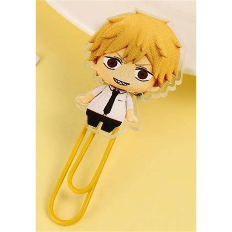 Japanese Anime Chainsaw Man Metal Clip Bookmark Binder Clip Office