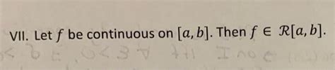 Solved Vii Let F Be Continuous On A B Then Fr A B Chegg