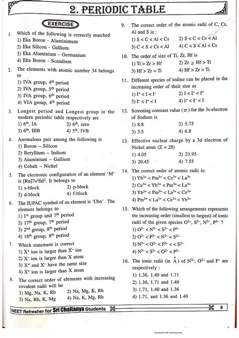 Solution Neet Periodic Table Mcqs Studypool